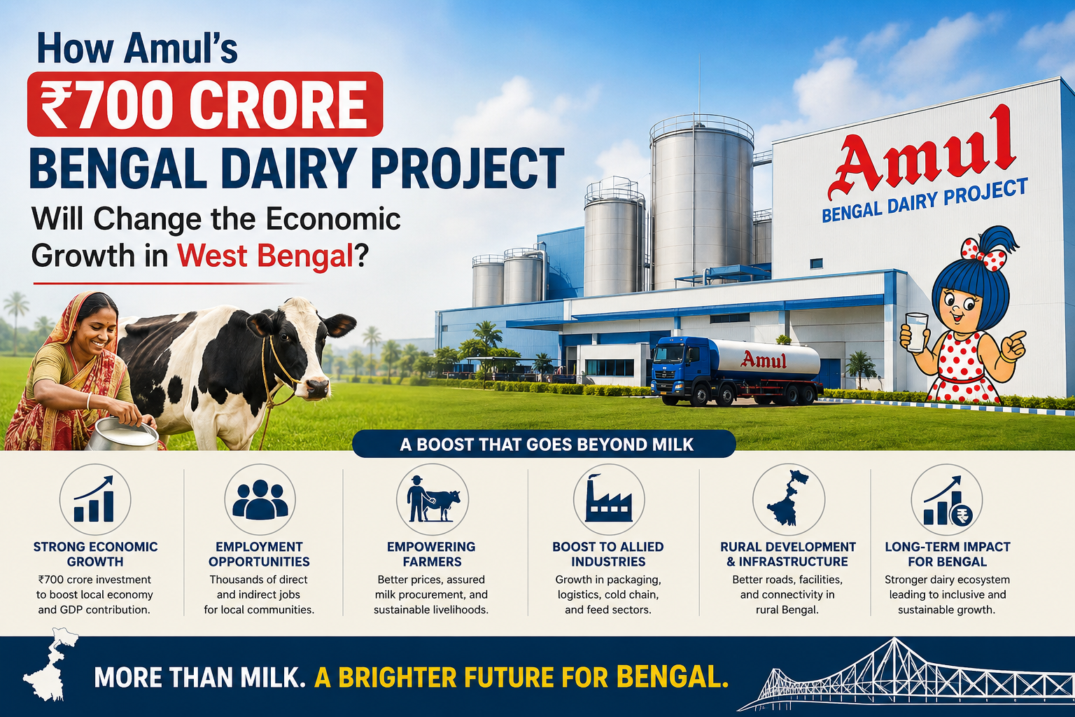 How Amul’s ₹700 Crore Bengal Dairy Project Will Change the Economic Growth in West Bengal?